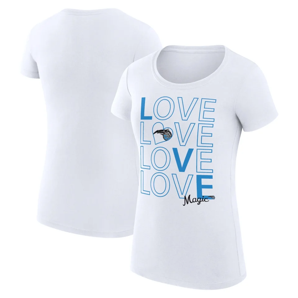 Cast Iron Women's G-III 4Her by Carl Banks White Orlando Magic Basketball Love Fitted T-Shirt