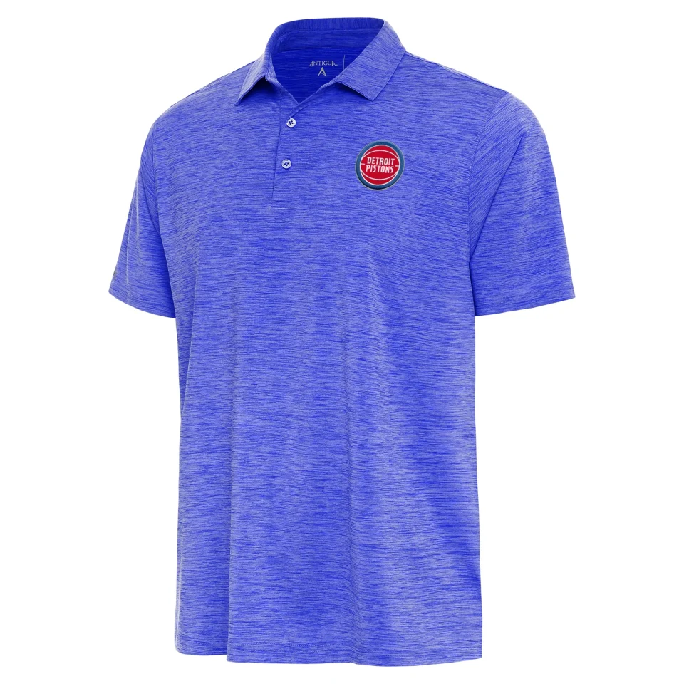 BPA-Free Men's Antigua Heather Royal Detroit Pistons Layout Polo