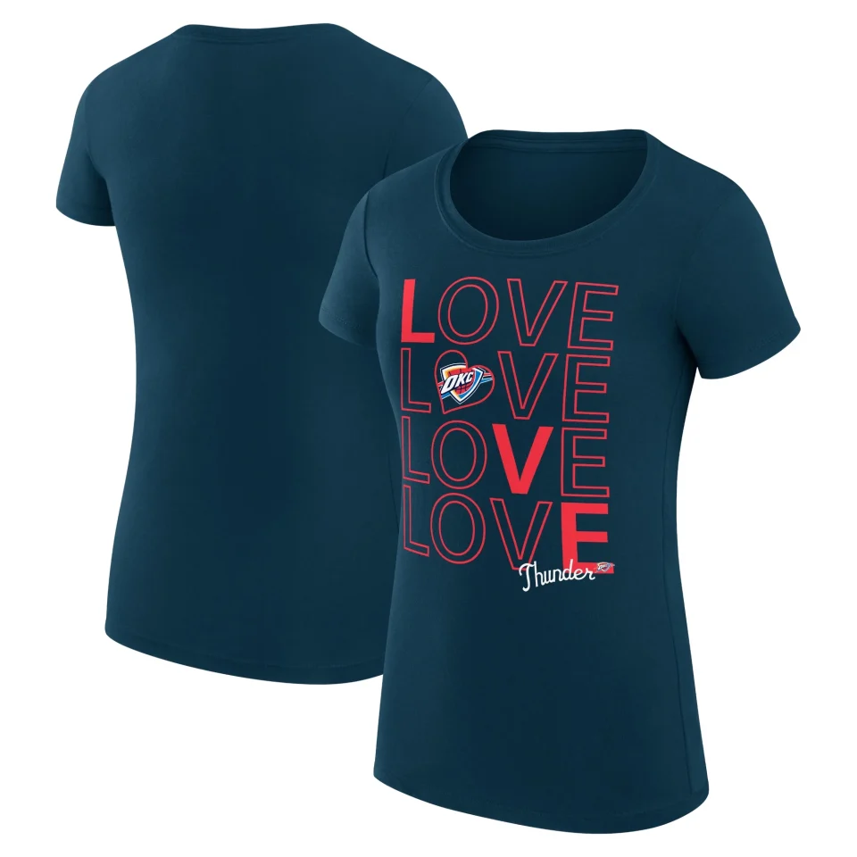 Prime Matte Women's G-III 4Her by Carl Banks Navy Oklahoma City Thunder Basketball Love Fitted T-Shirt