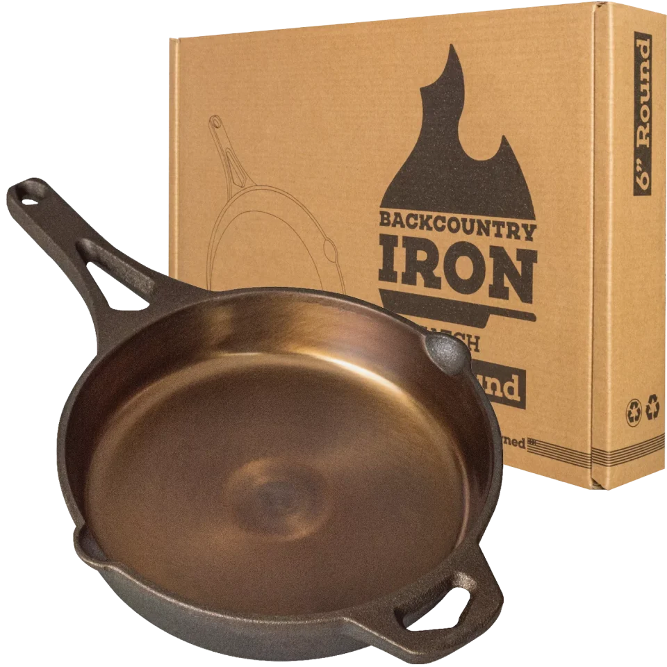 Baking Backcountry Iron 6 Inch Smooth Wasatch Pre-Seasoned Round Cast Iron Skillet
