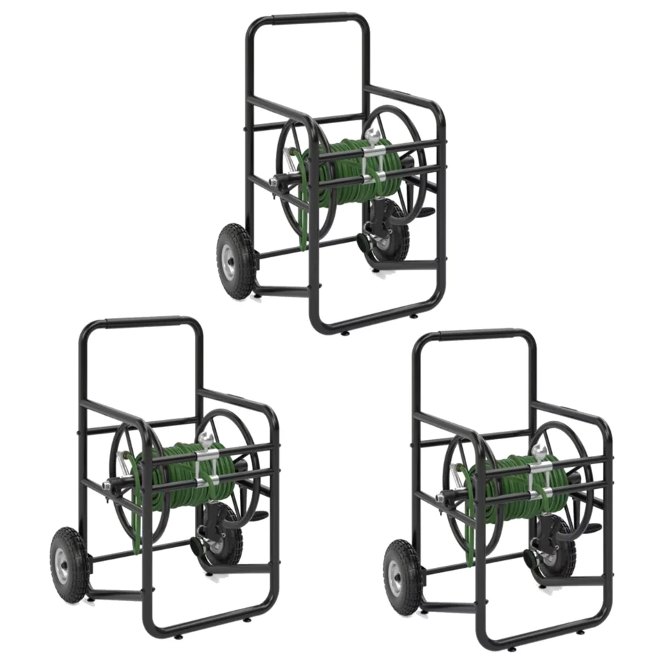 Dining Outdoor Suncast Professional Portable 200' Garden Hose Reel Cart w/Wheels (3 Pack)