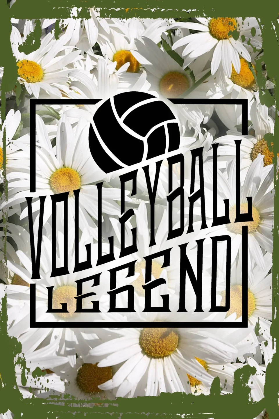 Cleaning Multi-Purpose Daisy Flower Wall Art Volleyball legend fancy square silhouette funny sports Tin Wall Sign 8 x 12 Decor Funny Gift