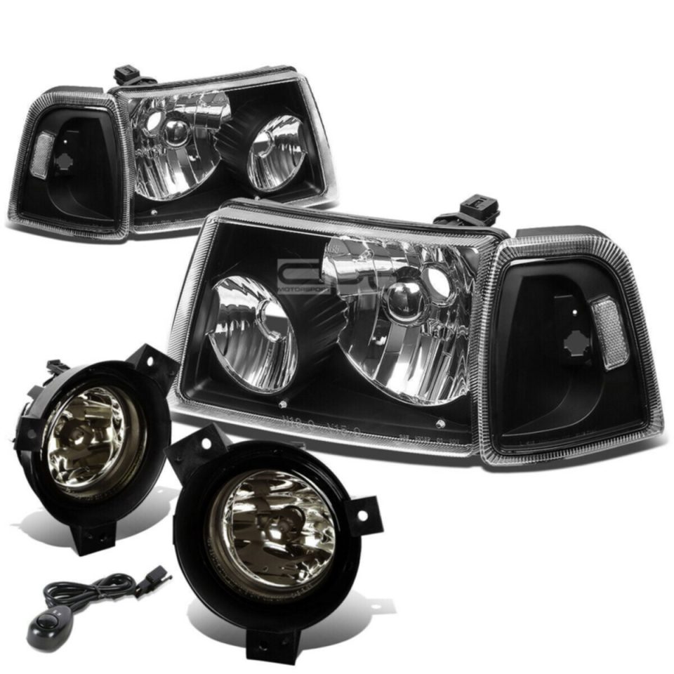Silicone Dining BLACK HOUSING HEADLIGHT+CLEA