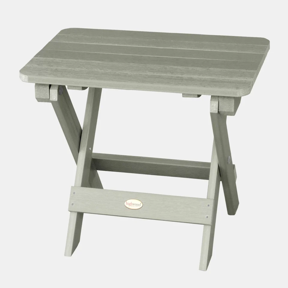 Matte highwood Outdoor Folding Adirondack Table Eucalyptus