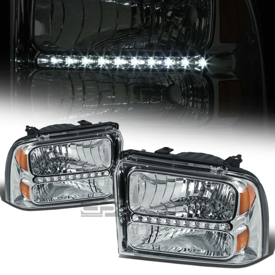 Outdoor Travel LED DRL 2005-2007 d Super Duty Chrome Housing Amber Side Headlight/Lamp