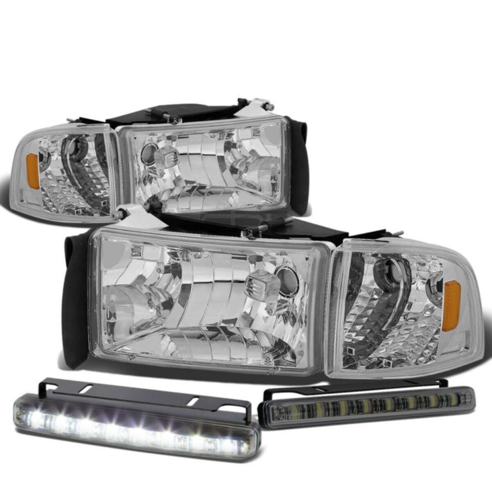 Pure CHROME HOUSING CLEAR HEADLIGHT+AMBE