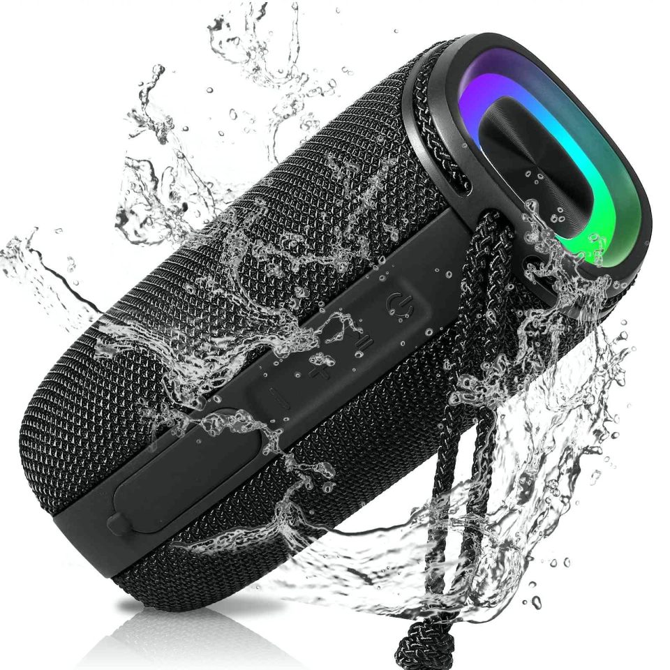 Natural Dining UrbanX Scorpio Series Bluetooth Speaker, IPX5 Waterproof Speakers 360�� HD Surround Sound with Punchy Bass, True Wireless Pairing, BT5.3, Portable Speaker for Nokia 105 (2022) - Black