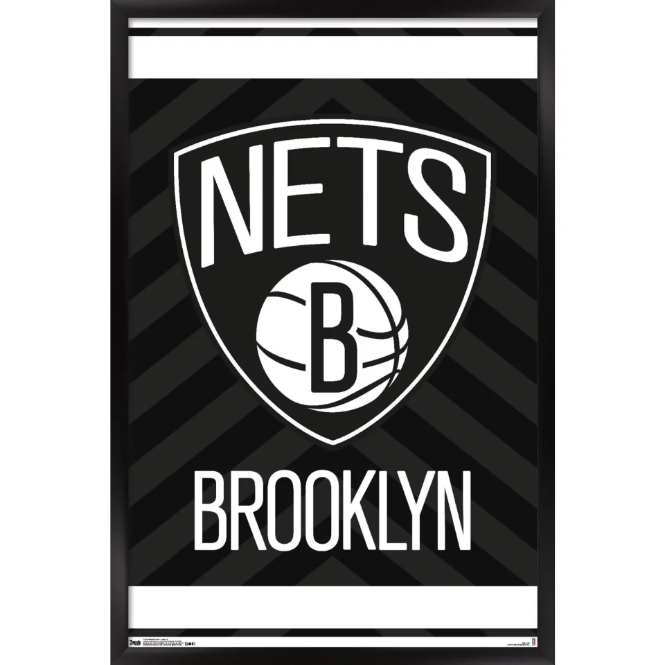 Kitchen Brooklyn Nets 24'' x 35'' Logo Framed Poster