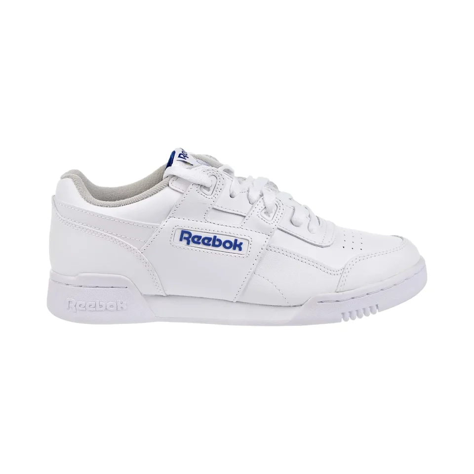 Dining Reebok Workout Plus 2759 Men's White Royal Leather Classic Sneaker Shoes NR6295 (10.5)