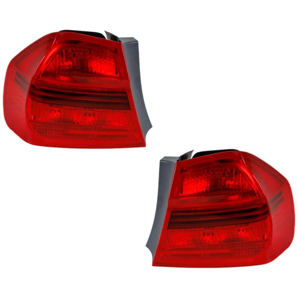 Cast Iron Storage Tail Light Set For 2006 BMW 325i 06-08 323i Left Right Outer Red Lens Halogen