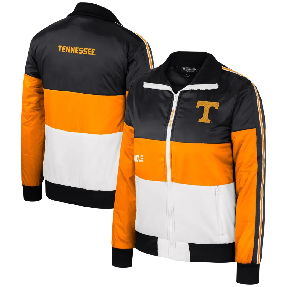 Ultimate Bamboo Women's The Wild Collective Tennessee Orange Tennessee Volunteers Color-Block Puffer Full-Zip Jacket