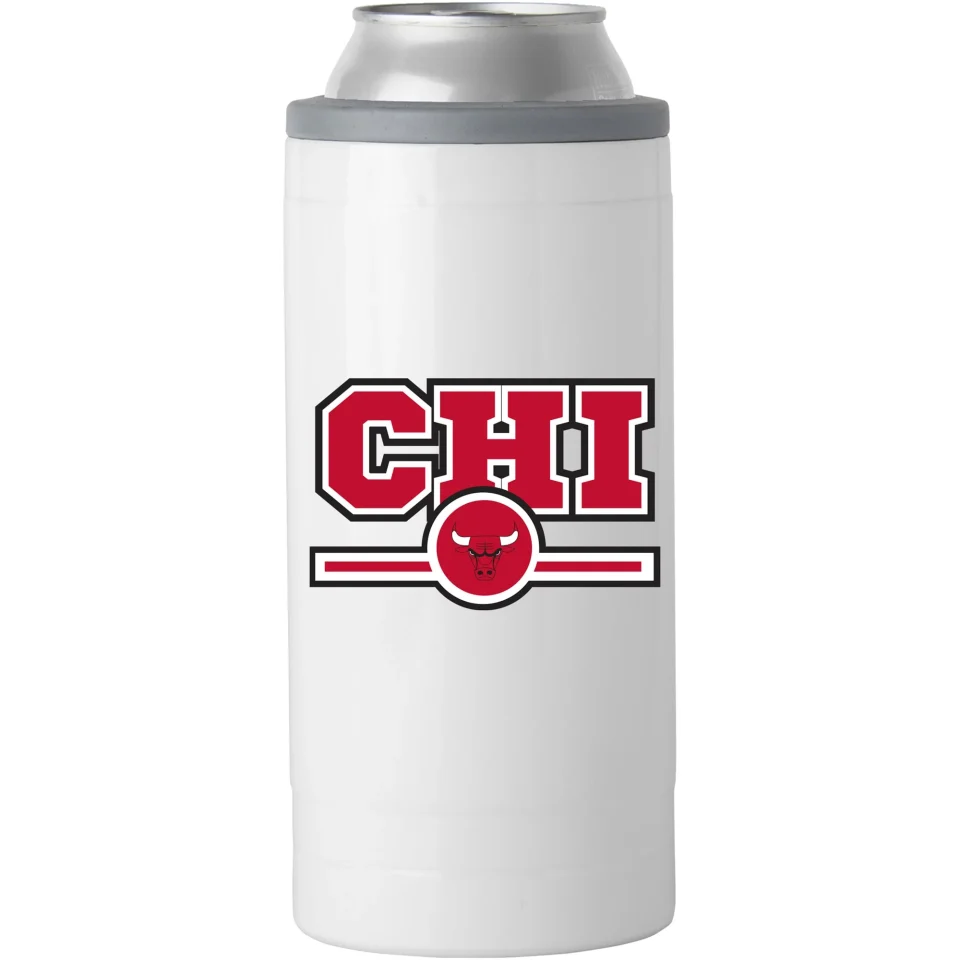 Stainless Steel Chicago Bulls 12oz. Letterman Slim Can Cooler