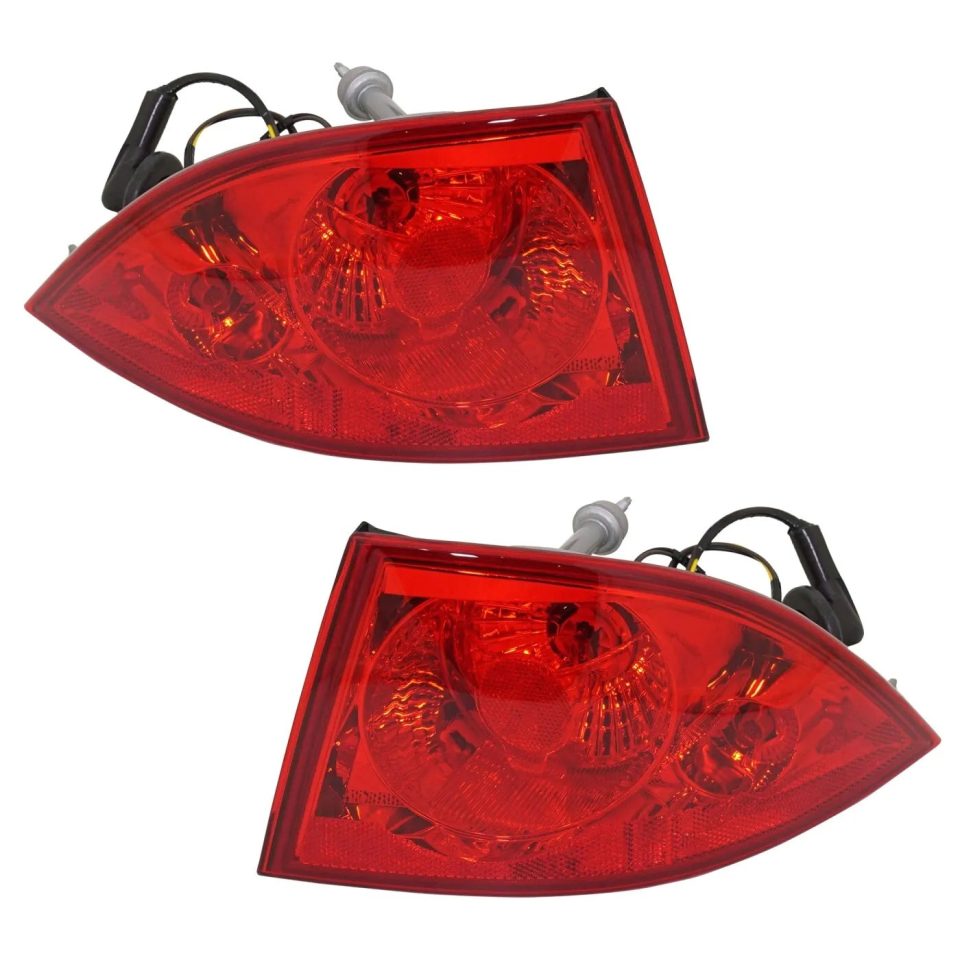 Essential Cooking Tail Light Set For 2006-2011 Buick Lucerne Left Right Outer w/ bulb Halogen CAPA