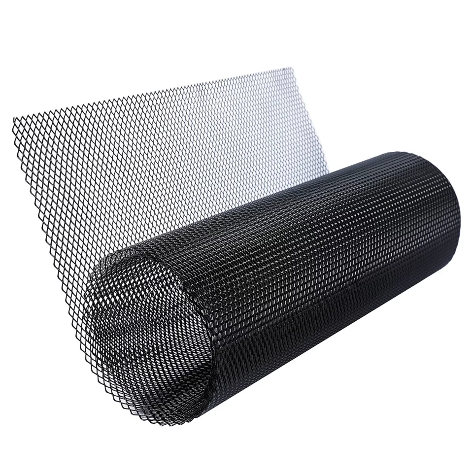 Storage Black Painted Aluminum Alloy Car Grill Mesh - Rhombic Hole Design - Automotive Grille Insert - Enhance Your Vehicleﾡﾯs Front End Appearance