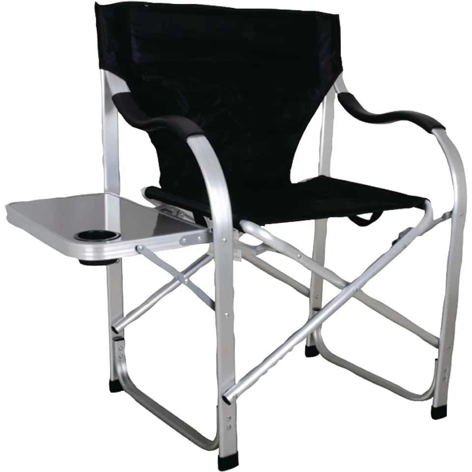 Cast Iron Ming's Mark SL1214 Black Heavy Duty Folding Director Chair with Side Table