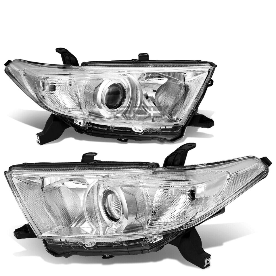 Thickened 2011-2013 Toyota Highlander Chrome Housing Clear Corner Projector Headlight
