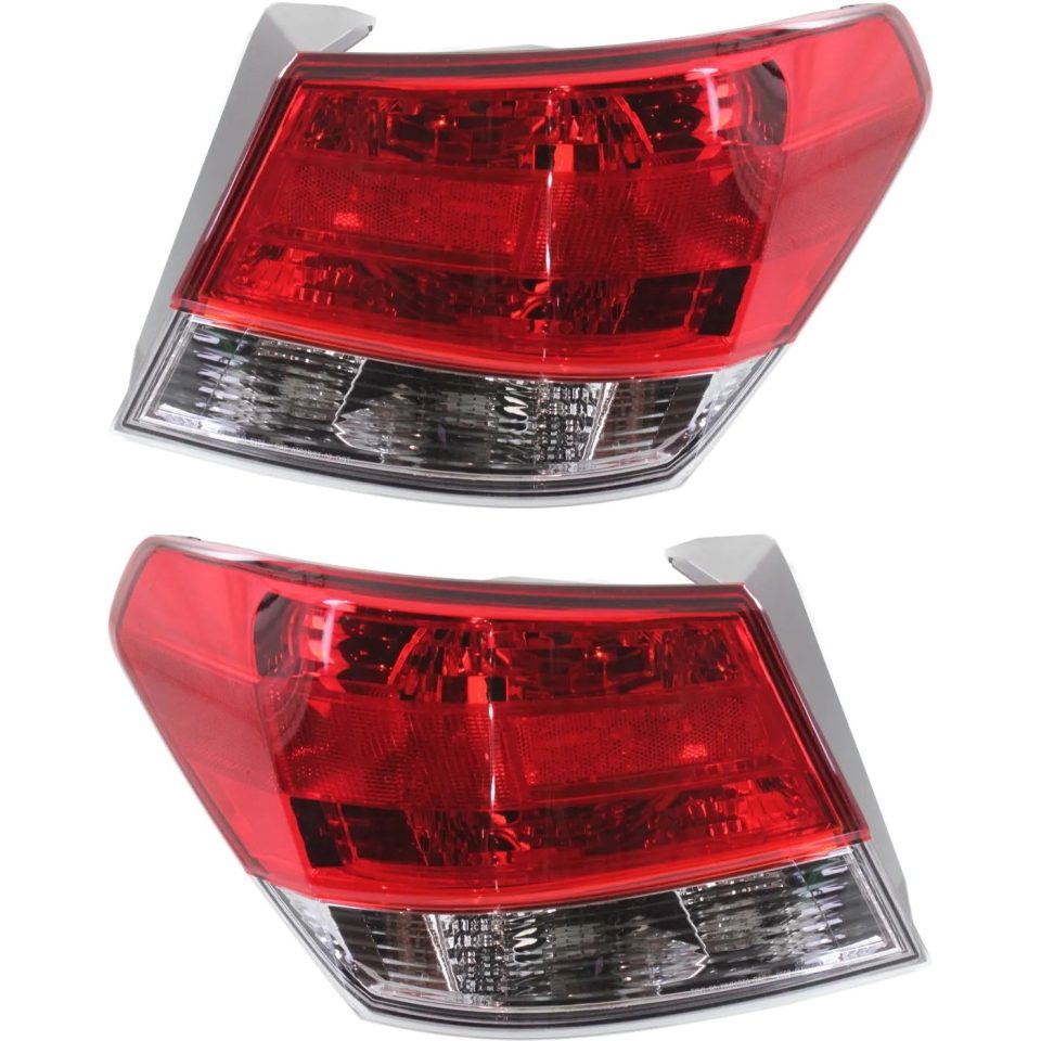 Prime Easy-Clean Halogen Tail Light Set For 2010-2014 Subaru Legacy Outer Clear Lens 2Pcs CAPA