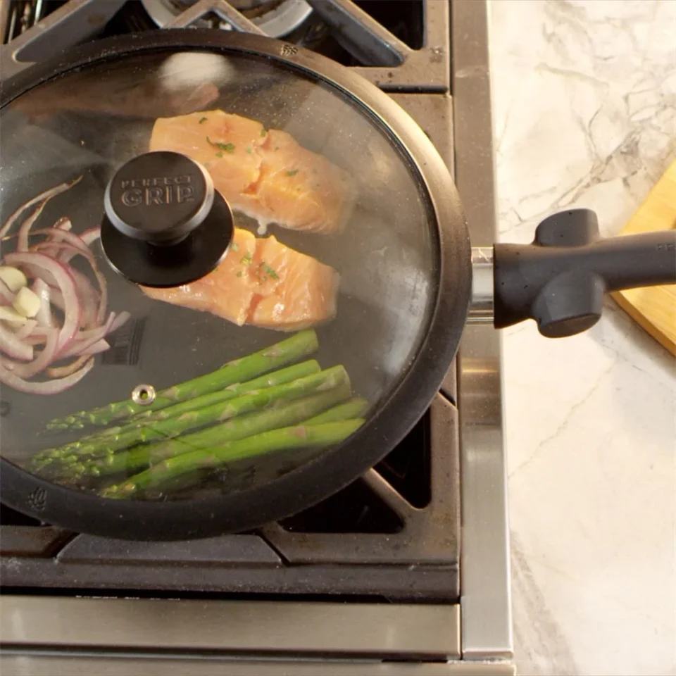 Eco-Friendly PPG0723_OS 3 Piece Cookware Set-frying pan,lid and knife Black