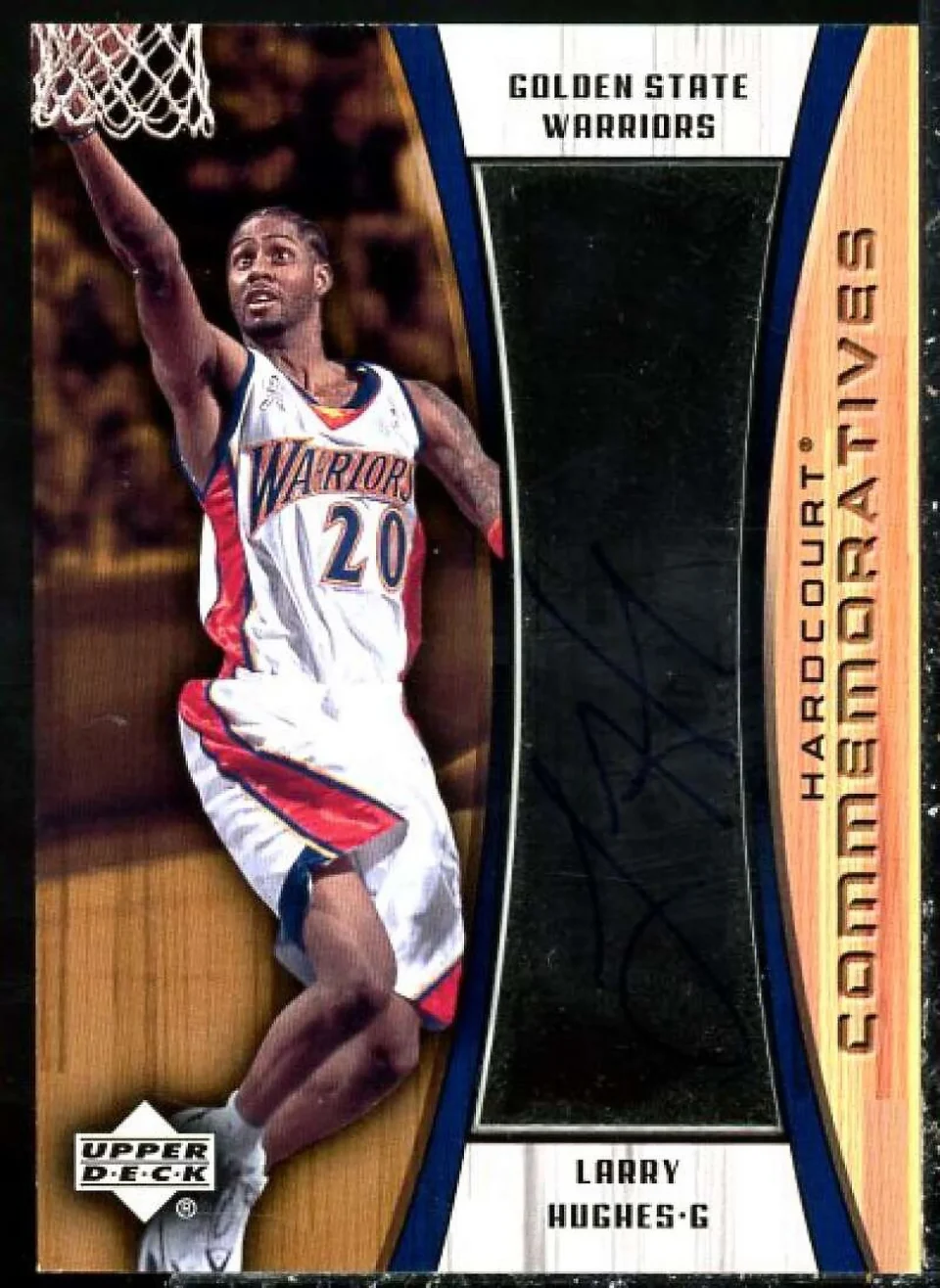Easy-Clean Larry Hughes Card 2002-03 Upper Deck Hardcourt Autographs #LHC