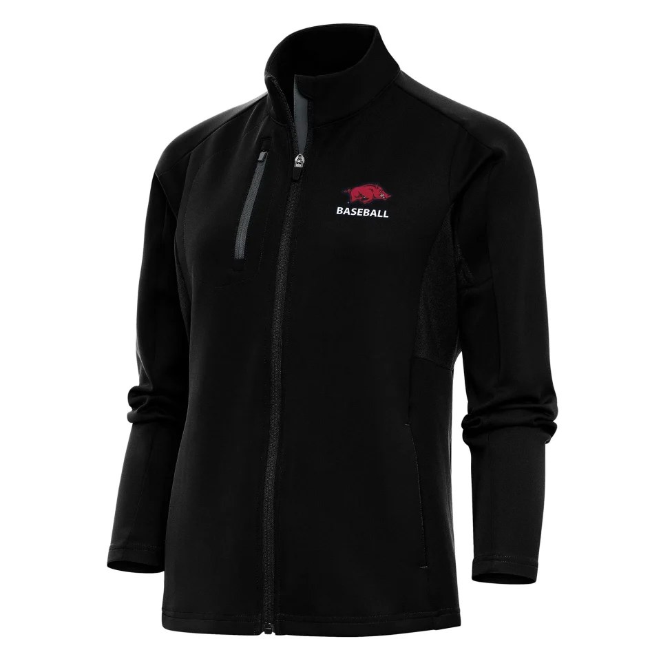 Outdoor Cooking Women's Antigua Black Arkansas Razorbacks Baseball Generation Full-Zip Jacket