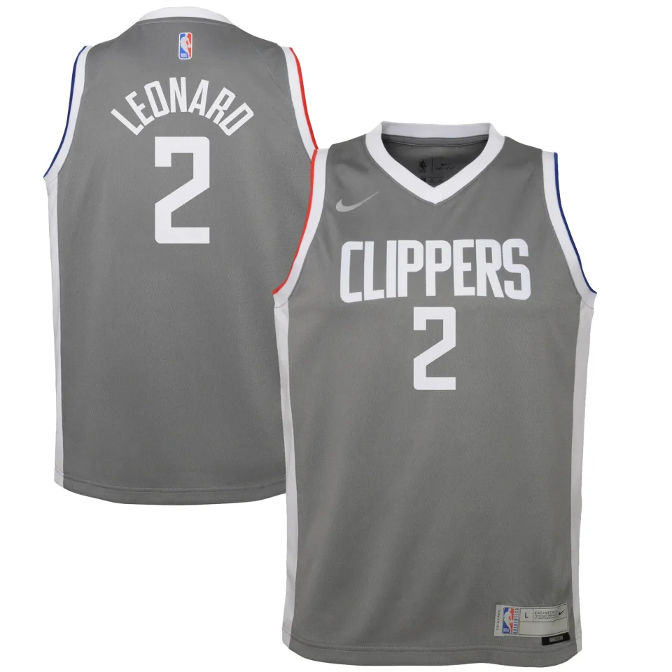 Portable Outerstuff Kawhi Leonard Los Angeles Clippers NBA Boys Youth 8-20 Gray Earned Edition Swingman Jersey Small