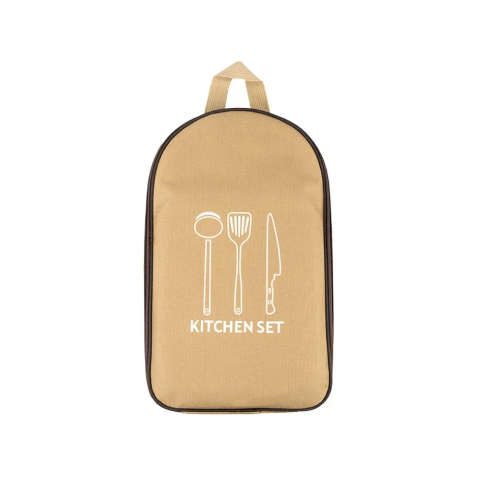 Cooking Space-Saving Outdoor Camping Cookware Storager Cooking Utensil Organizer Portable Oxford Kitchen Ware Storage Bag Travel Tableware Pouch